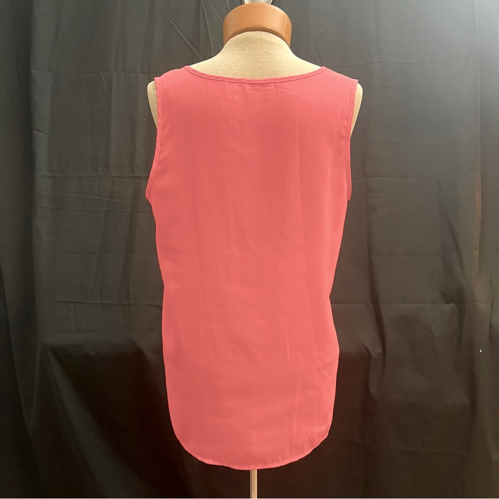 Neon coral - sheer tank top - front design - Size